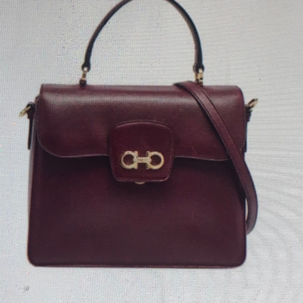 Ferragamo burgundy Gancini Shoulder Bag